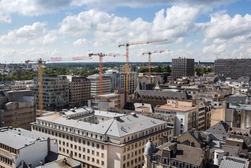 luxembourg aerial view from city skyliner