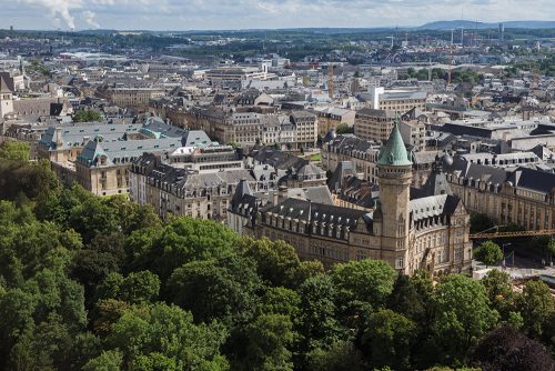 luxembourg aerial from city skyliner