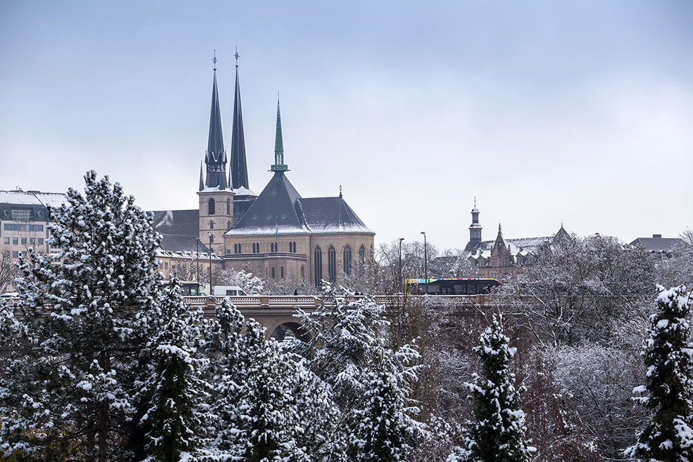 Cathédrale Notre Dame Luxembourg en hiver