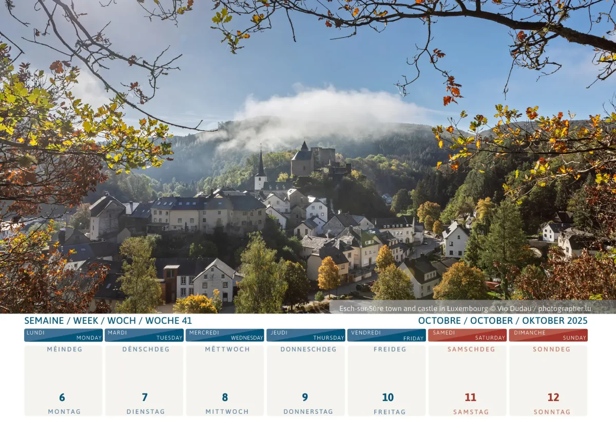 Calendrier Luxembourg 2025 - Esch sur Sure Calendrier Luxembourg 2025 - Esch sur Sure