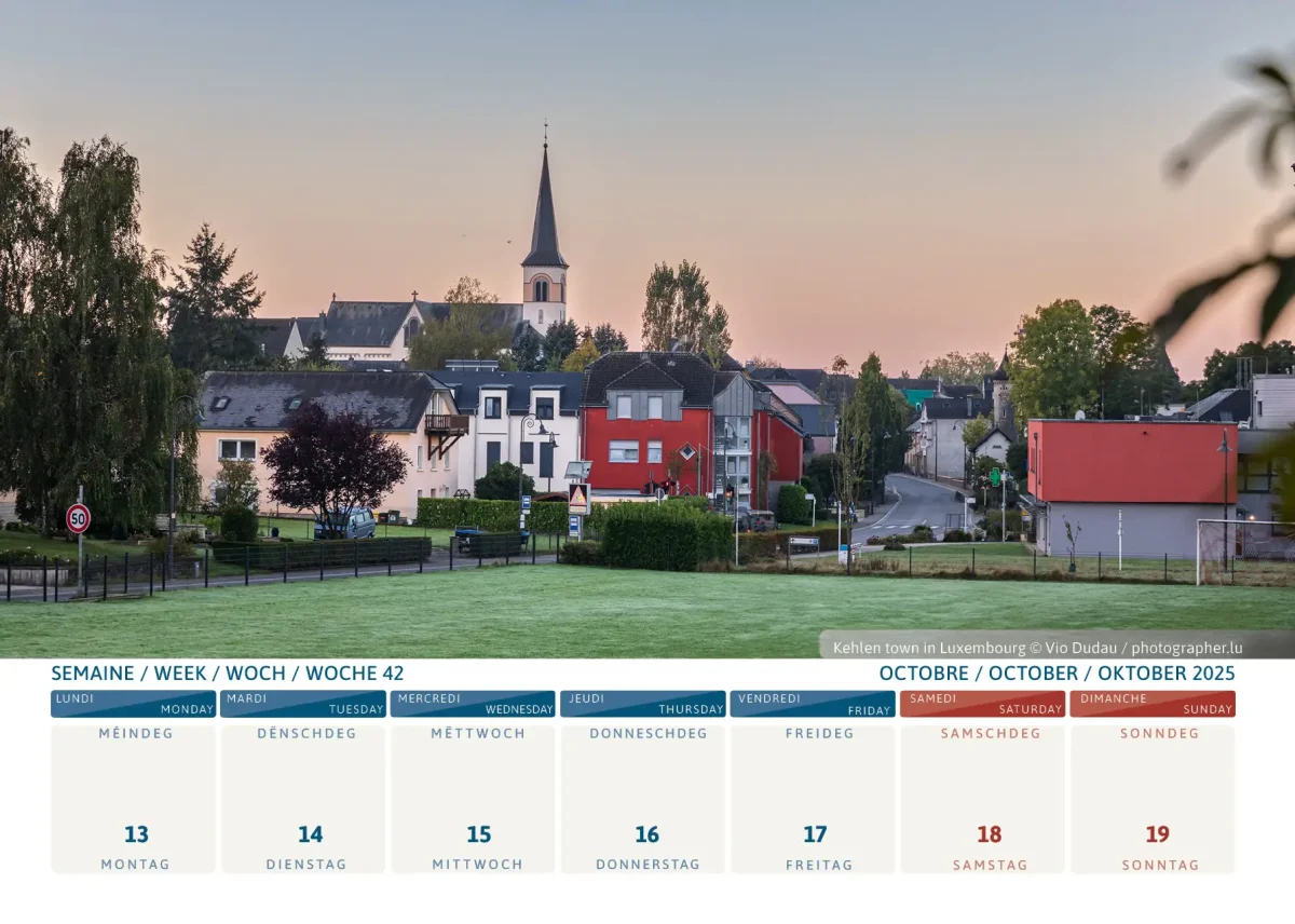 Calendrier Luxembourg 2025 - Kehlen Calendrier Luxembourg 2025 - Kehlen