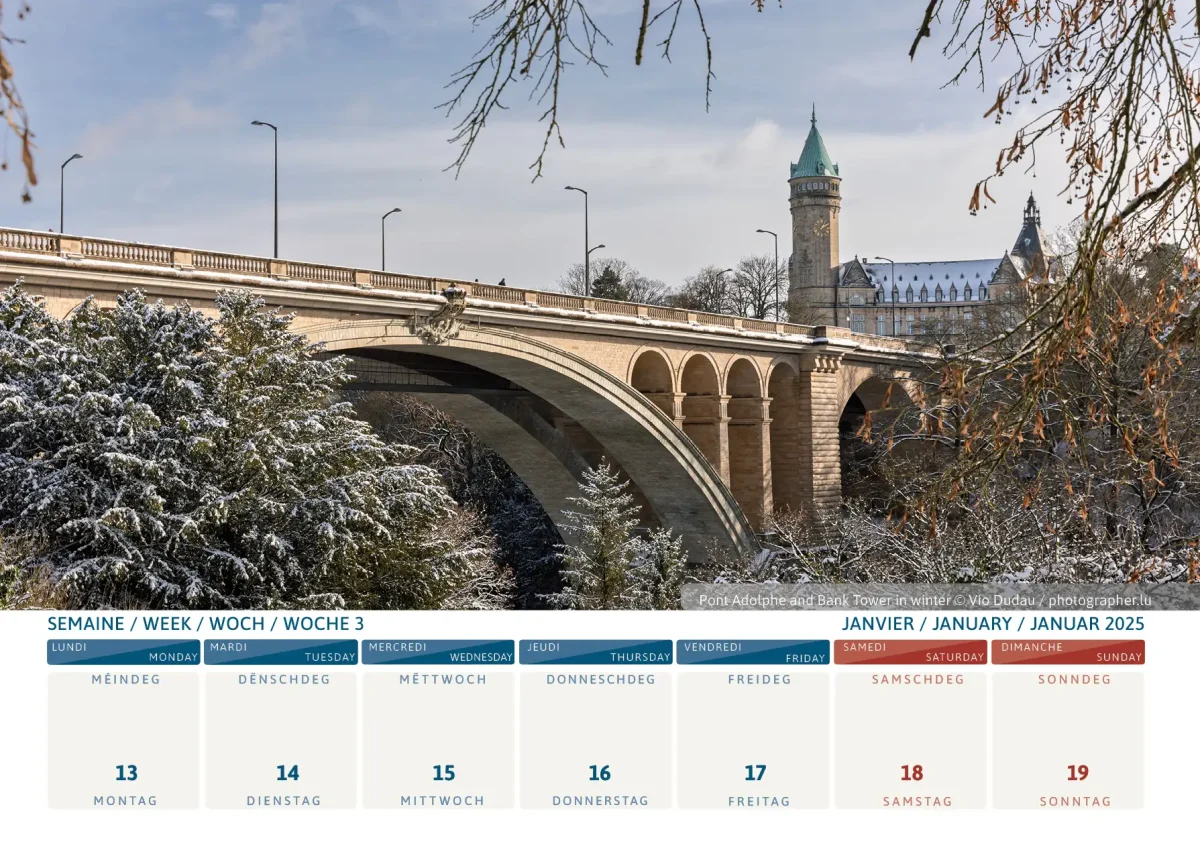 Luxembourg-Calendar-2025- Luxembourg-Calendar-2025 - Pont Adolphe