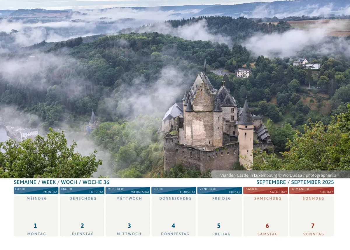 Luxembourg Kalender 2025 - Vianden Luxembourg Kalender 2025 - Vianden